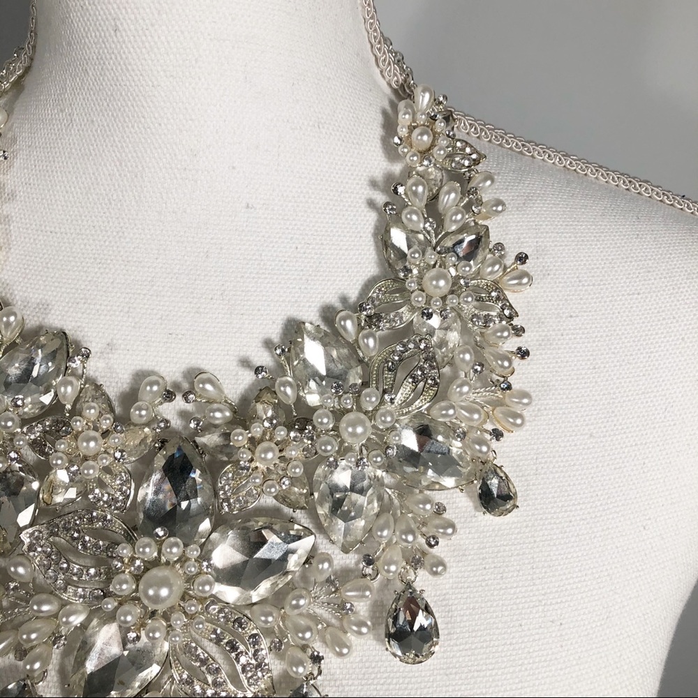 Princess Pageant Rhinestone Pearl Necklace NWOT - Picture 5 of 8